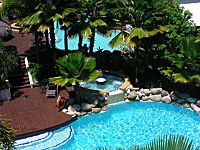 View down to swimming pool