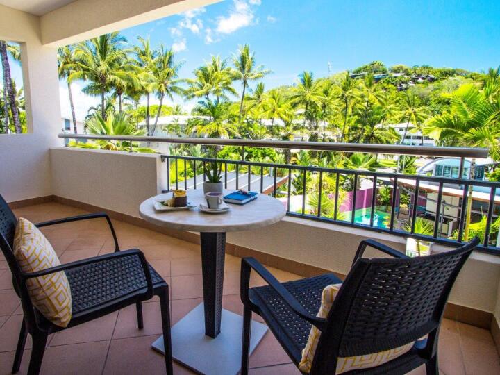 Enjoy the tropical lifestyle relaxing on Pool View Balcony | Peninsula Boutique Hotel Port Douglas