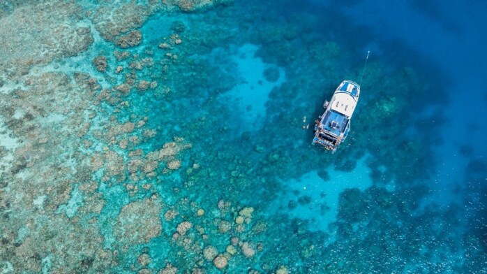 Cairns Dive Tours - VIP Captains Club - Aerial View of the Boat  Extras