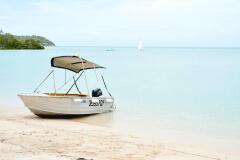 Guest facilities include motorised dinghies to explore the island's beaches and coves 
