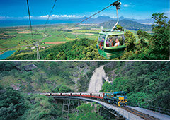 Cairns best value Skyrail Rainforest Cableway & Kuranda Train Scenic Railway Tours