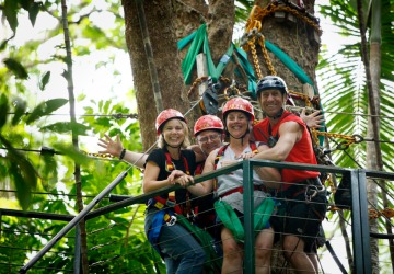 Stop off for group photos on your zip lining Daintree Rainforest adventure 
