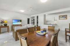 Tranquil Holiday Apartment open plan lounge and dining | Palm Cove Accommodation